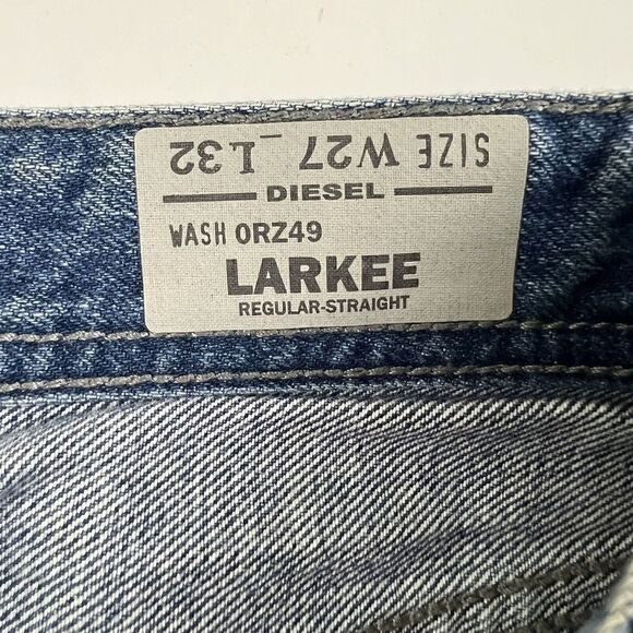 Diesel Larkee Jeans Regular Straight Mens 27x32 Light Blue Wash 0RZ49 MSRP $198 - Picture 10 of 12